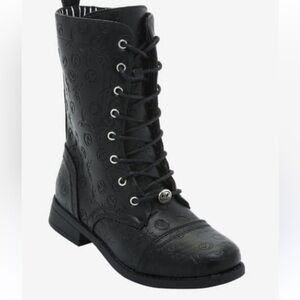 Disney Jack skellington Black Embossed Combat Boots